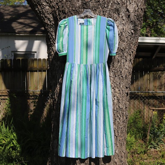 Vintage Laura Ashley Striped Dress - Picture 5 of 8